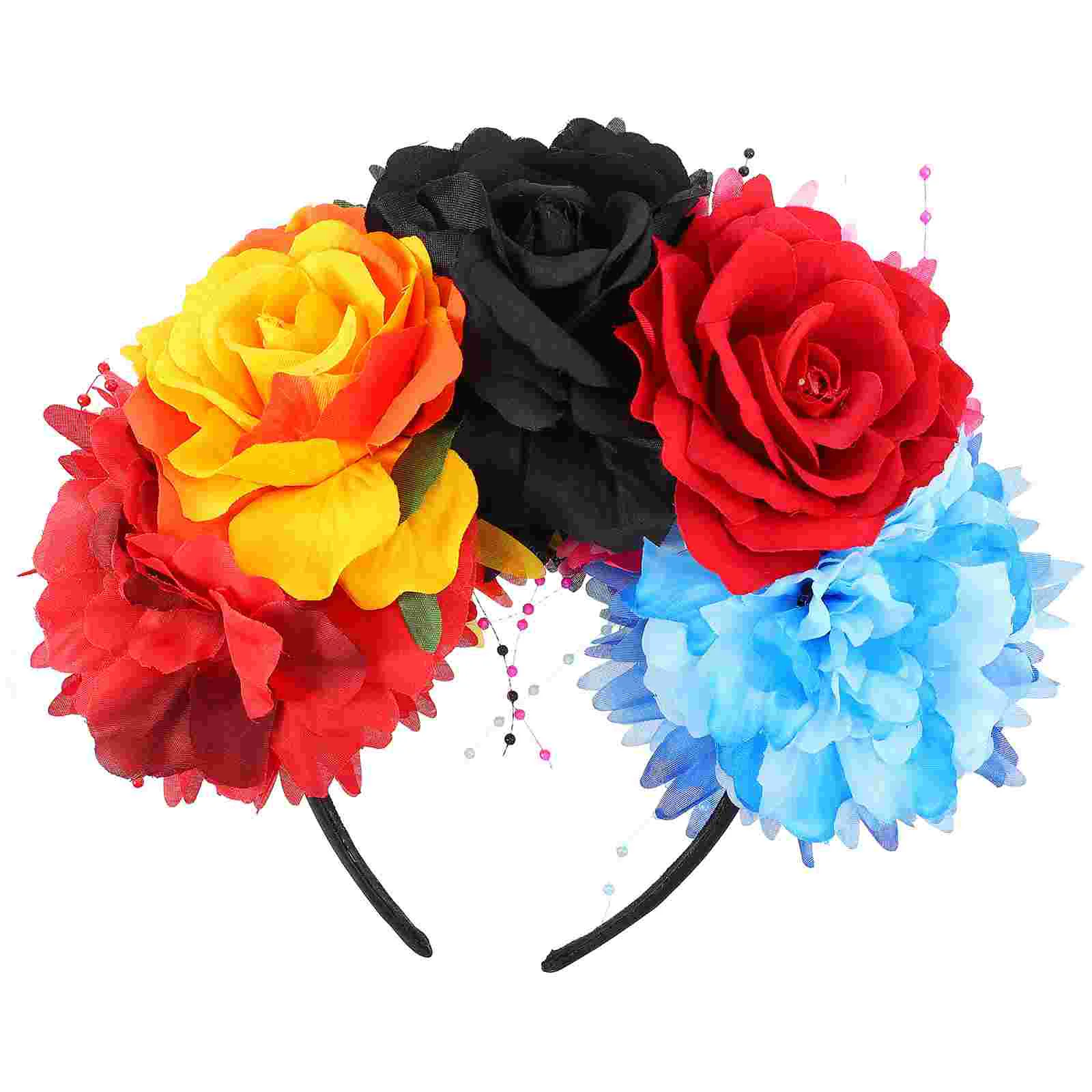 

Peony Headband Makeup Headbands Flower Crown Girls Hairband Flowers Rainbow Pride Fabric Woman Hoops
