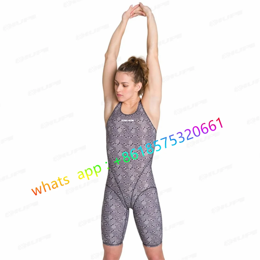 2023 Women Racing Swimsuit One Piece Professional Swimwear Quick Dry Bathing Suits Swimming Suit Long Knee Bodysuit Sportsuit