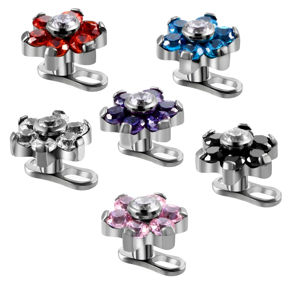 

1PC Titanium Microdermal Piercing Surface Internally Microdermal Piercing Threaded Ends Skin Diver Hide in Medusa Body Jewelry
