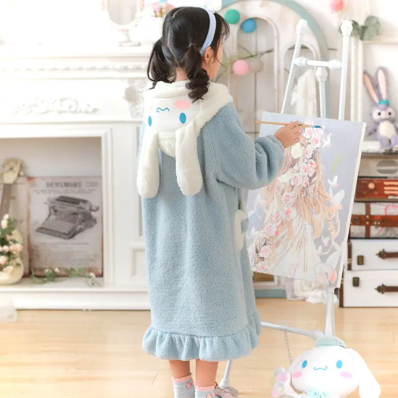 

Sanrio Kawaii New Cinnamoroll Children's Pajamas Cartoon Cute Anime Residential Clothing Set Thickening Girls Christmas Gifts