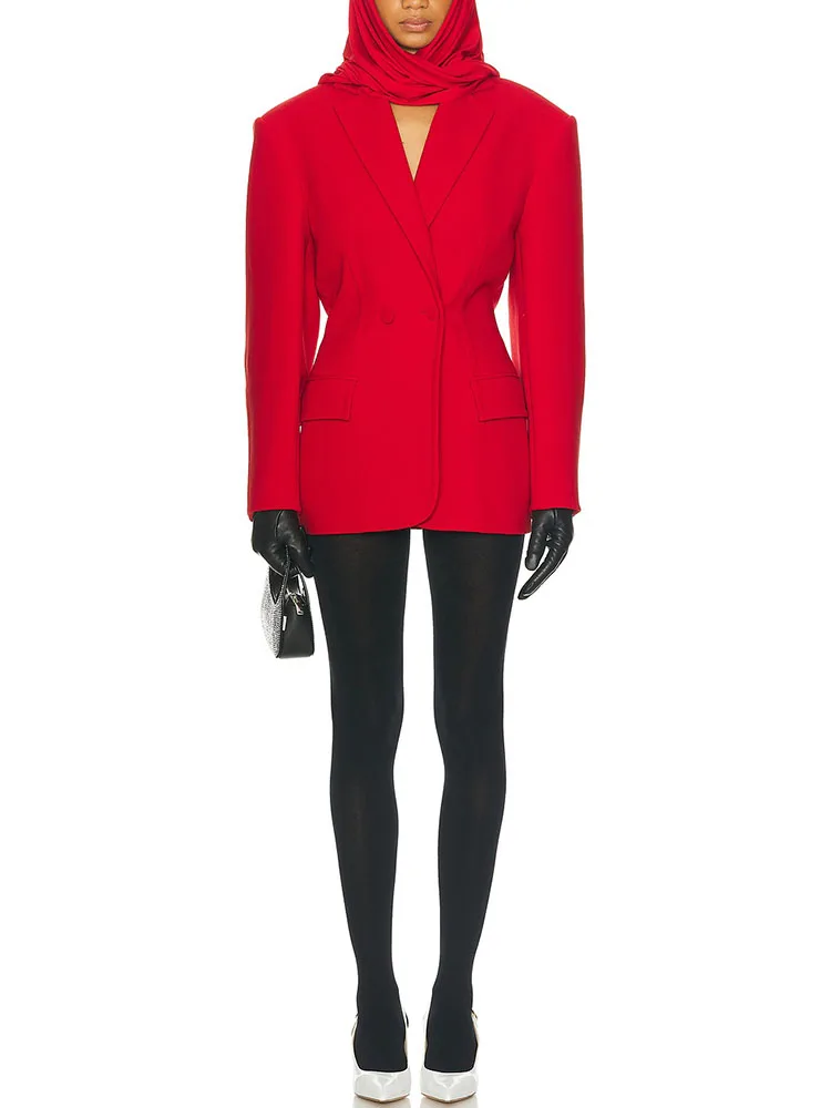 Женская одеждаingy2k осенне-зимний блейзер с объемным силуэтом и длинными рукавами