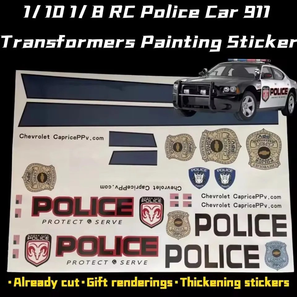 

Оригинальная наклейка RC 1/10 SRT Challenger Police Car 911, раллийная короткая грузовика для Hsp Yokomo D5s Hpi Traxxas Tamiya