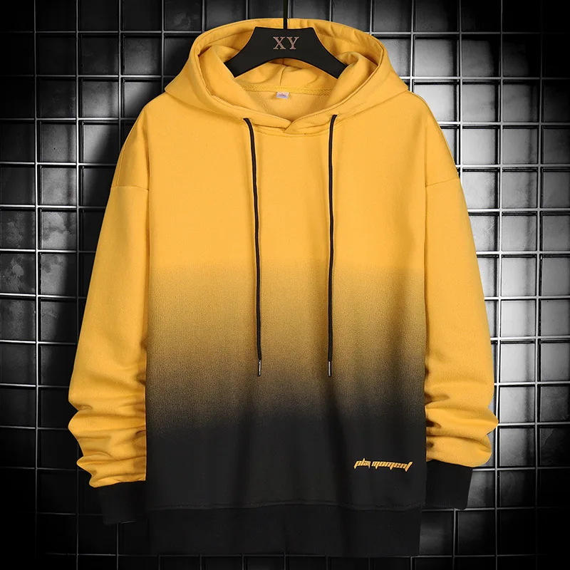 

Men Hoodies Sweatshirts Autumn New Mens Casual Harajuku Hooded Pullover Hip Hop 2022 Trend Male Gradient Color Hoodies Tops