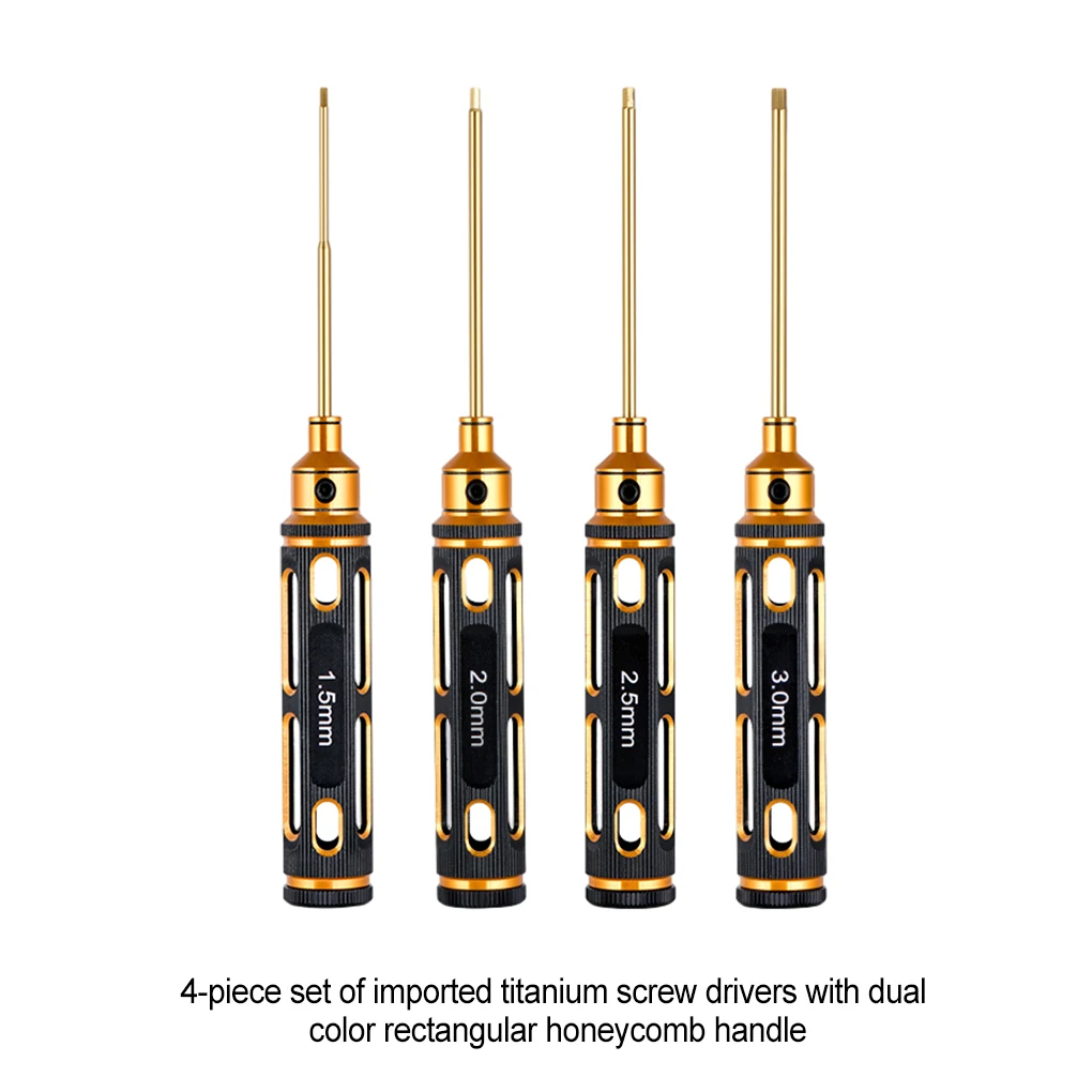 

Набор быстросменных шестигранных отверток 1,5 мм, 2,0 мм, 2,5 мм, 3,0 мм для радиоуправляемых гусеничных моделей Axial SCX24 FCX24 FMS TRX4M