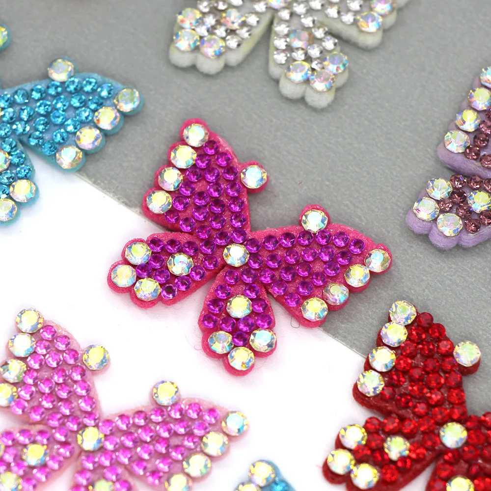 10 шт. стразы-бабочки нашивки на одежду кристаллы AB Аппликации сделай сам для