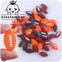 kissteether new creative diy baby product cartoon silicone rugby teether baby bites teeth teether pacifier chain accessories toy
