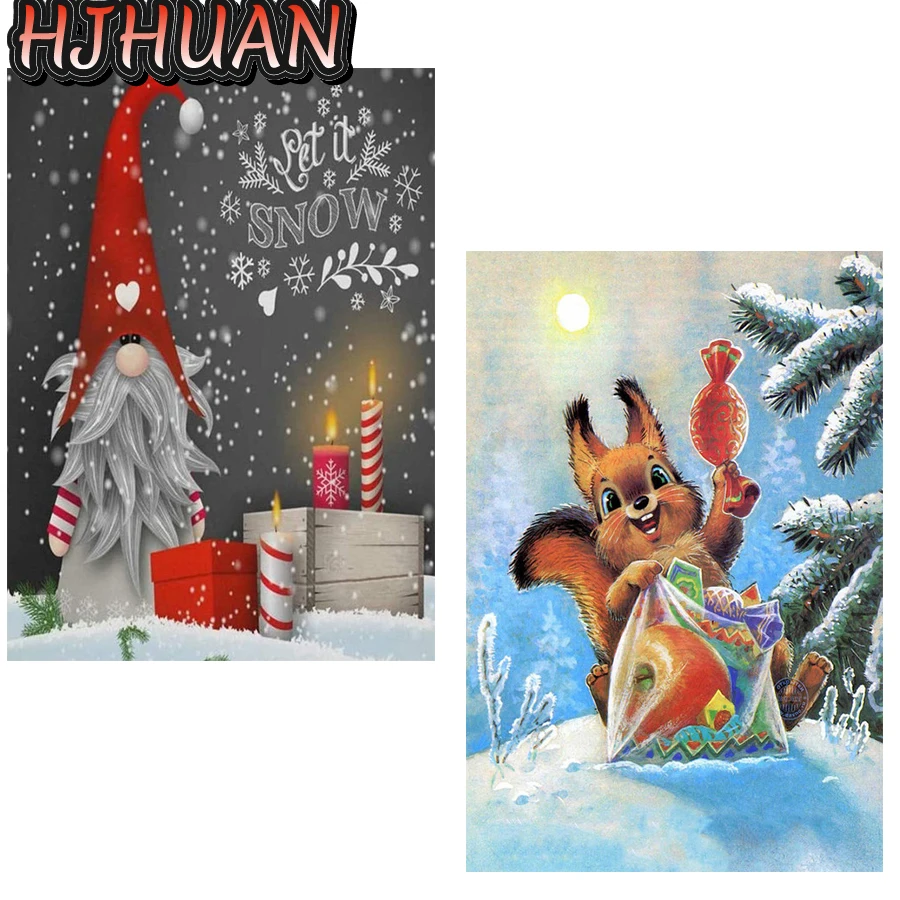 

5D Diy Diamond Painting Cartoon Animals for Christmas presents Full Round Square Drill Mosaic 3d Wall Art Pictures Birthday Gift