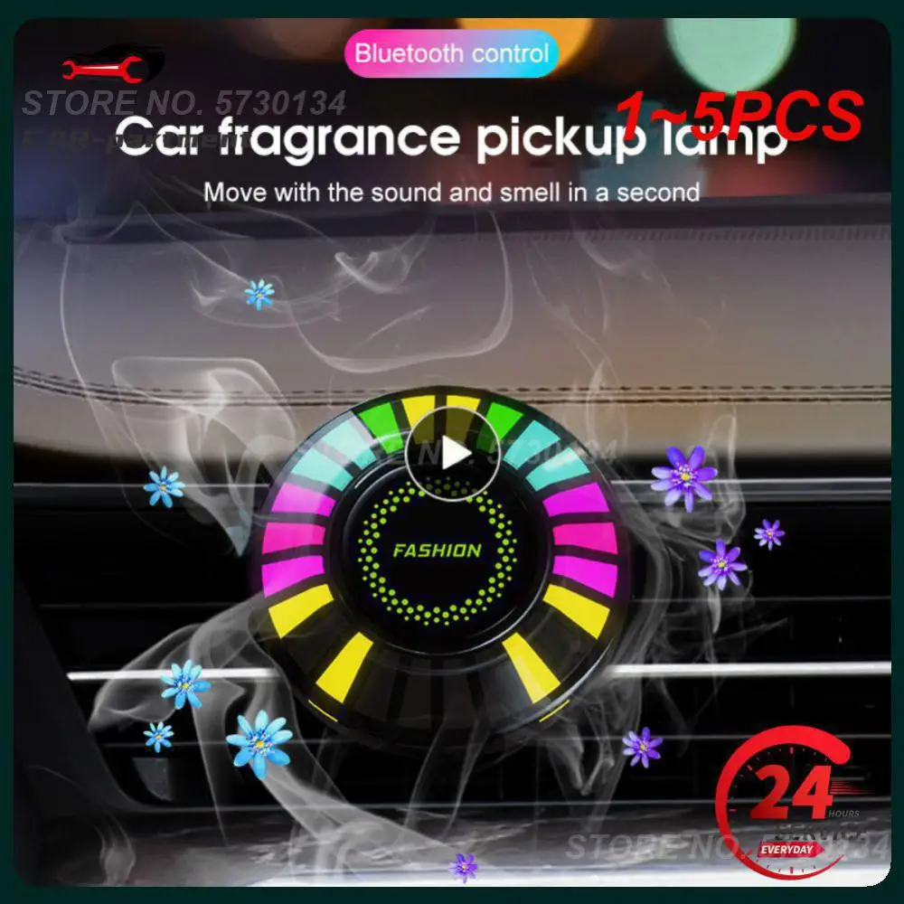 

1~5PCS Car Music Rhythm Lamp Air Freshener RGB LED Strip Sound Control Voice Rhythm Atmosphere Light 256 Colors Option App