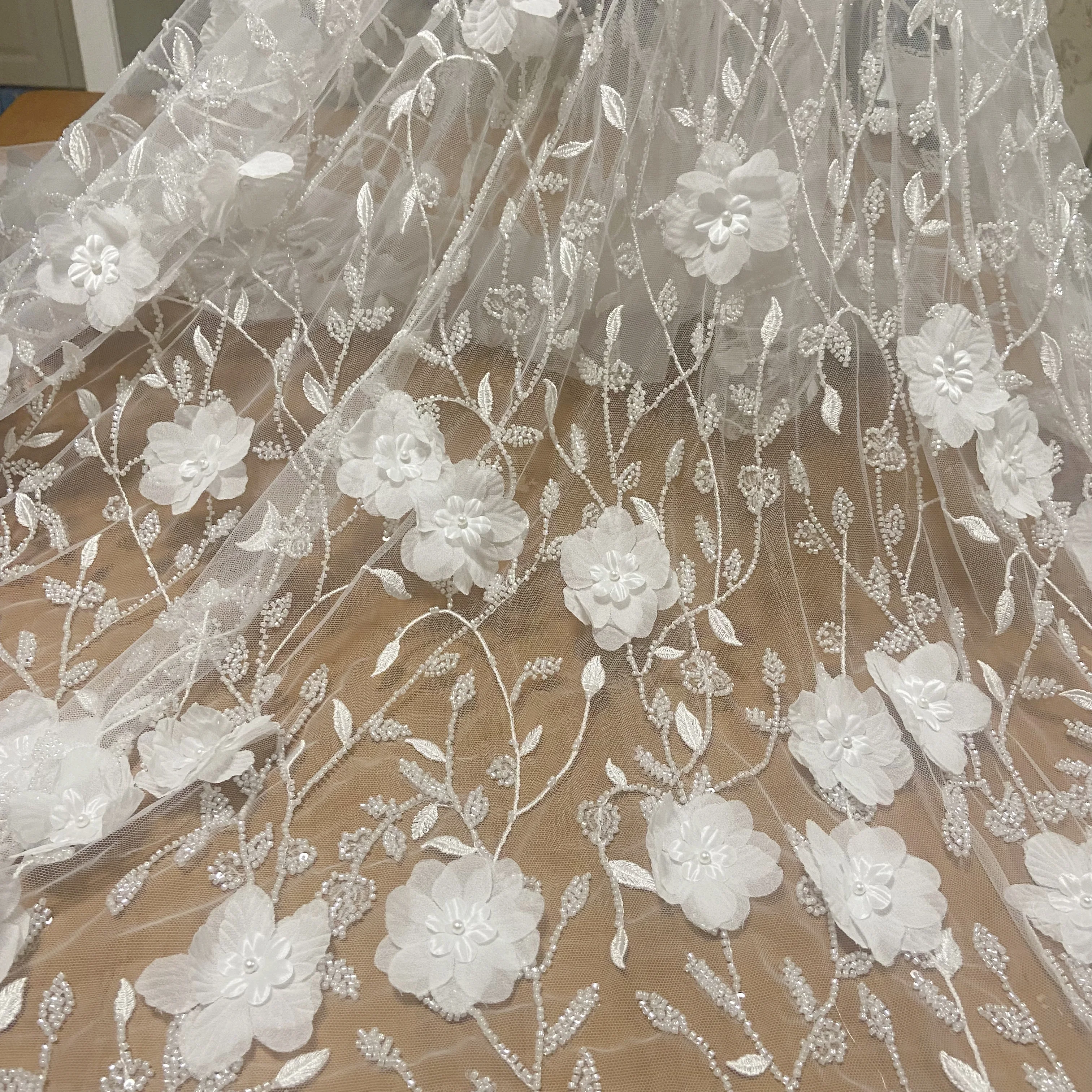 

Manual 3d Flower Fresh And Delicate Dedding dress fabrics