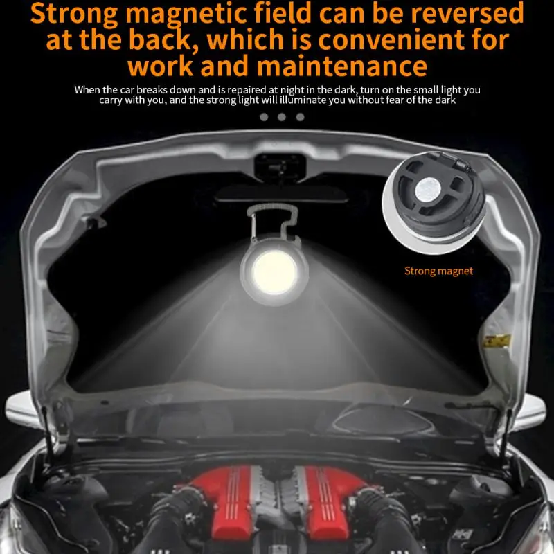 

Multifunctional camping light cap clip light Type-C rechargeable cob work light keychain light strong magnetic led Camping