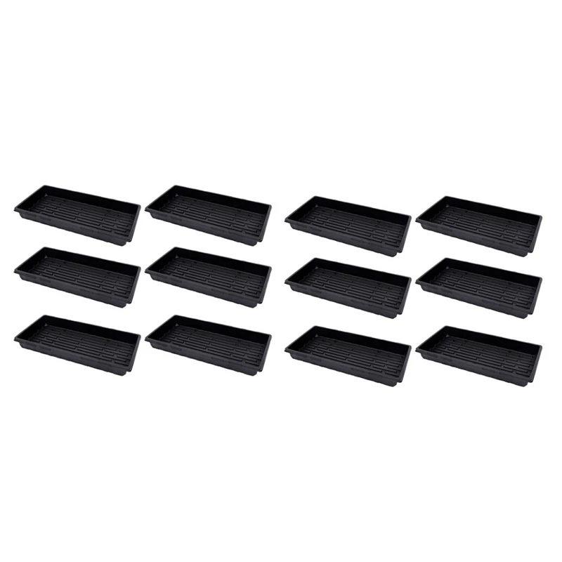 12Pcs Plant Growing Trays Nursery Seedling Holder Plate Starter For Greenhouse Hydroponics Seedlings Plant Germination