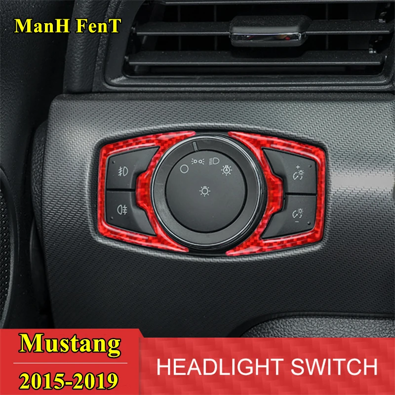 

2015-2019 Mustang передняя фара рамка из настоящего углеродного волокна