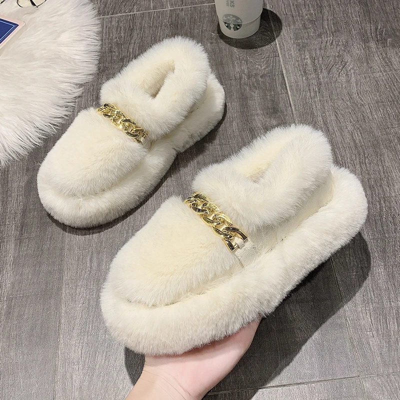 

BKQU Женская осенне-зимняя верхняя одежда из меха норки с бархатной подкладкой, новинка 2022, модная популярная хлопковая обувь, туфли с педалью и плоской подошвой в горошек