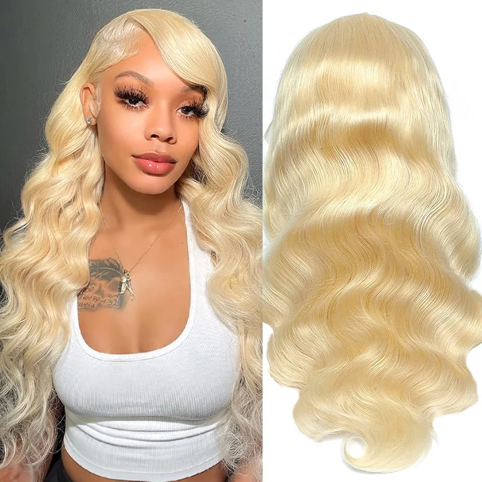 Blonde Body Wave Lace Front Wig Colored Human Hair Wigs For Black Women Brazilian 613 Honey Blonde Body Wave Lace Closure Wig