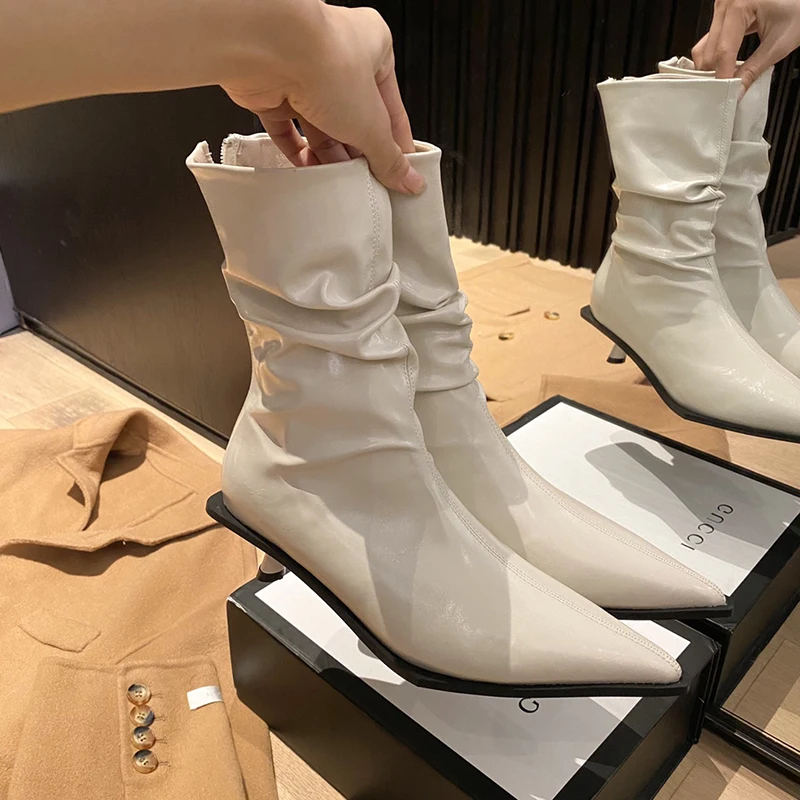 ZOOKERLIN/Новые осенние женские ботильоны модная женская обувь с острым носком