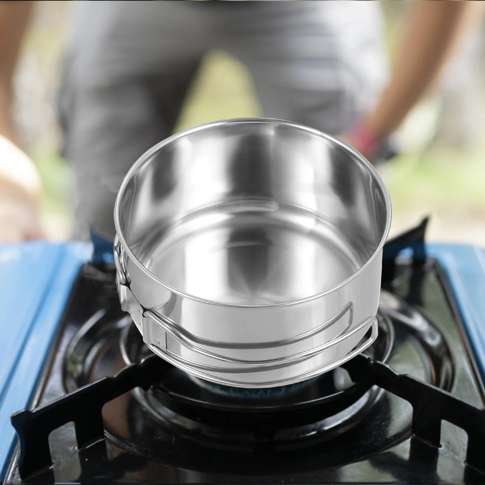 

4 Pcs/Set Picnic Cooker Camp Cookware Backpack For Camping Backpack Stainless Steel Child Outdoor Stove