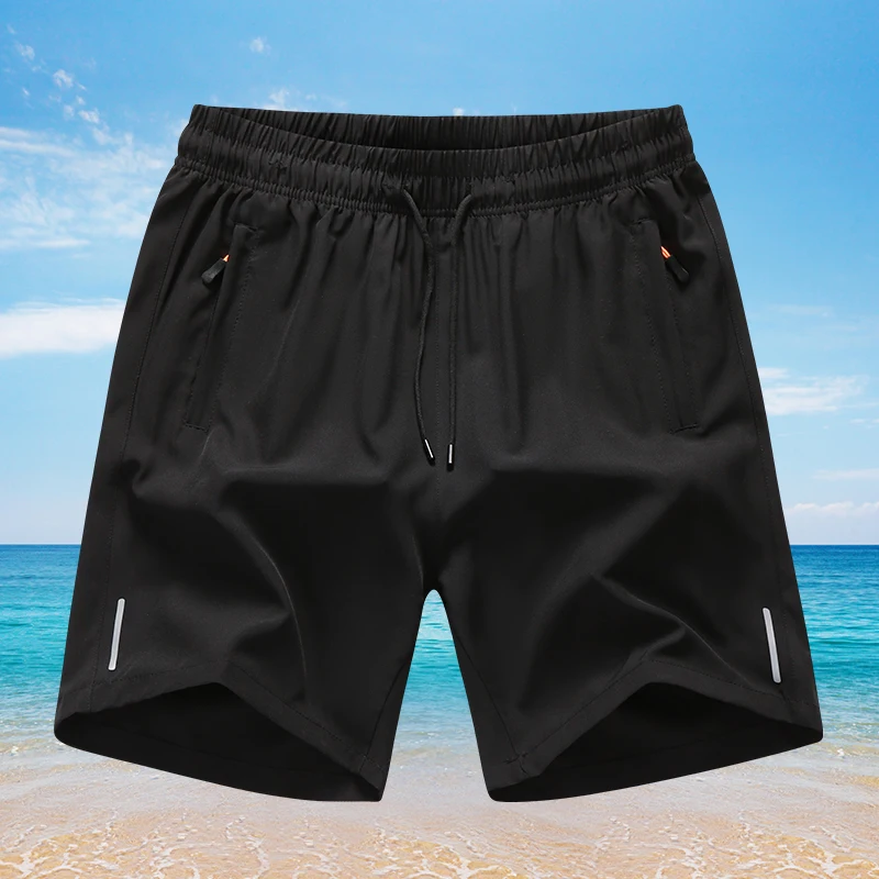 

Summer Comfortable Plus Shorts Slim Running M-8XL Breathable Ice Men Stretch Beach Bodybuilding Fit Size Homme Cool Sports