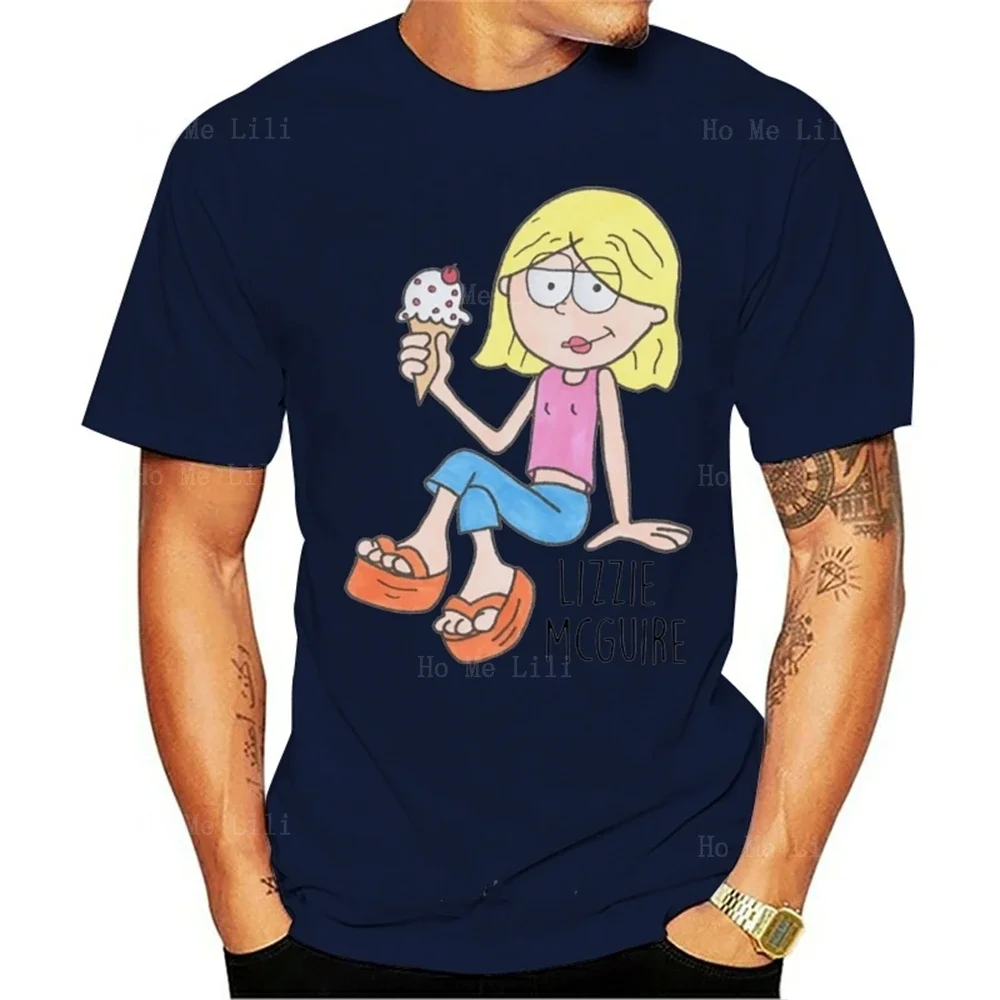 Мужские футболки с забавным принтом Girl Ice Cream Lizzie Mcguire высокого качества