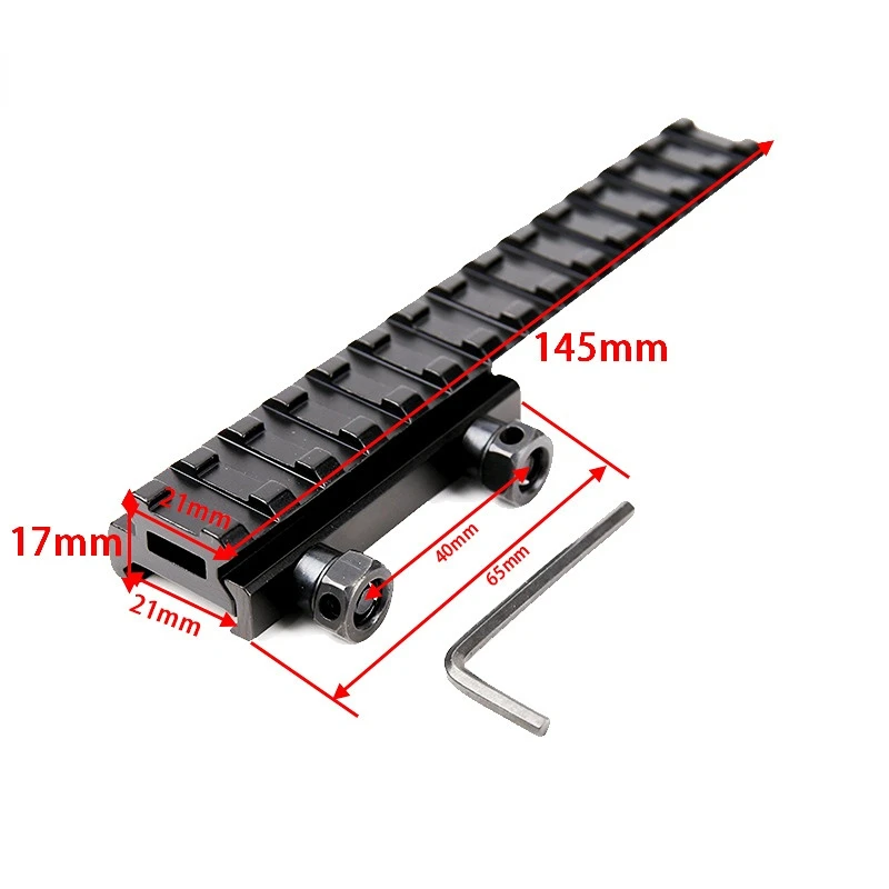 

20mm Gun Weaver Rail Bracket 0.5 Inch Heightened Riser Rail Aiming Mounts 145mm Extended Back Extension 20 Rpm Gun Accessories