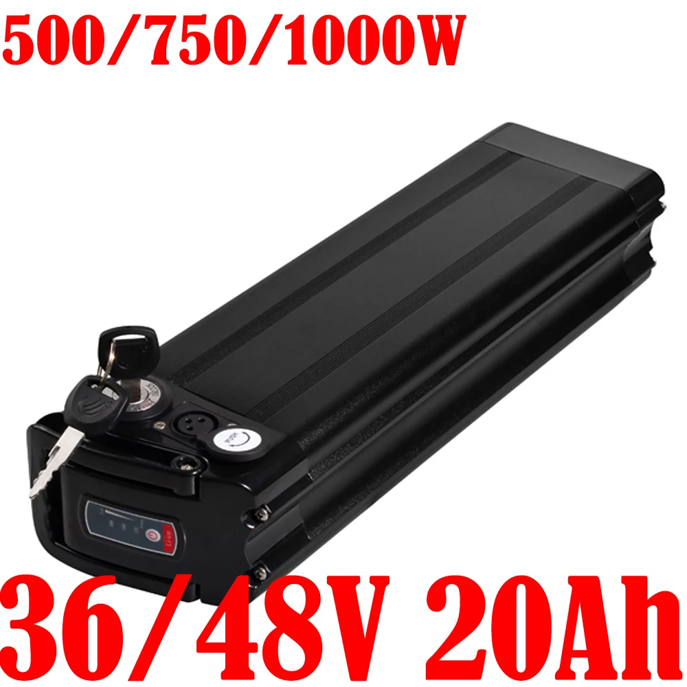 

ebike battery 18650 cell 36V 48V 20Ah Silver Fish Lithium ion Electric Bike Battery For 500W 750W 1000W Electric Bicycle Akku