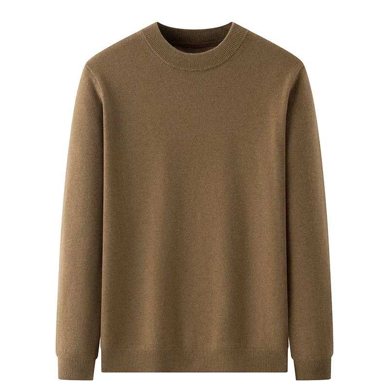 

Autumn winter 2023 new round neck sweater men solid color warm knit sweaters 5107