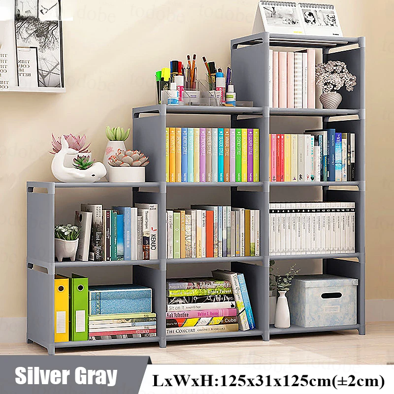 

Creative Modern Book Shelf Nonwoven Fabric Assembled Display Stand DIY Home Decor Bookcase Book Organizer Trapezoid Bookshelf