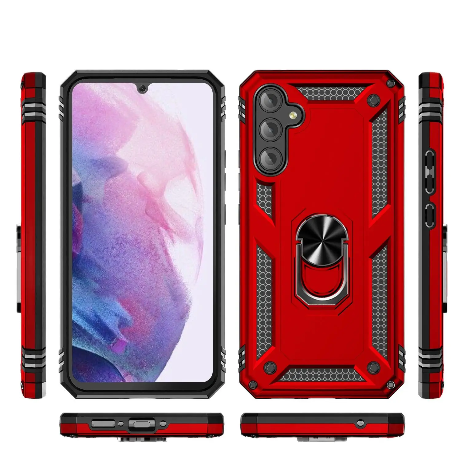 

Shockproof Armor Metal Ring Case for Samsung S7 S8 S8 S9 S10 S20 NOTE8 NOTE9 NOTE10 NOTE20 Plus Phone Cover