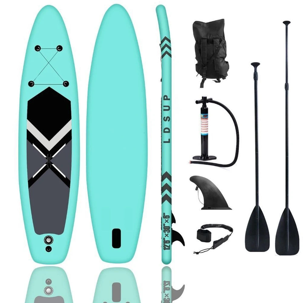 

3.2m Inflatable Stand-up Paddle Board Surfboard Water Sport Kayak Surf Set with Paddle Board Tail Fin Foot Rope Inflator
