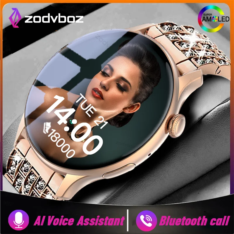 

Fashion Voice Calling Smart Watches Women Always-on Display Custom Dial Stress Index Sport Watch Men IP68 Waterproof Smartwatch