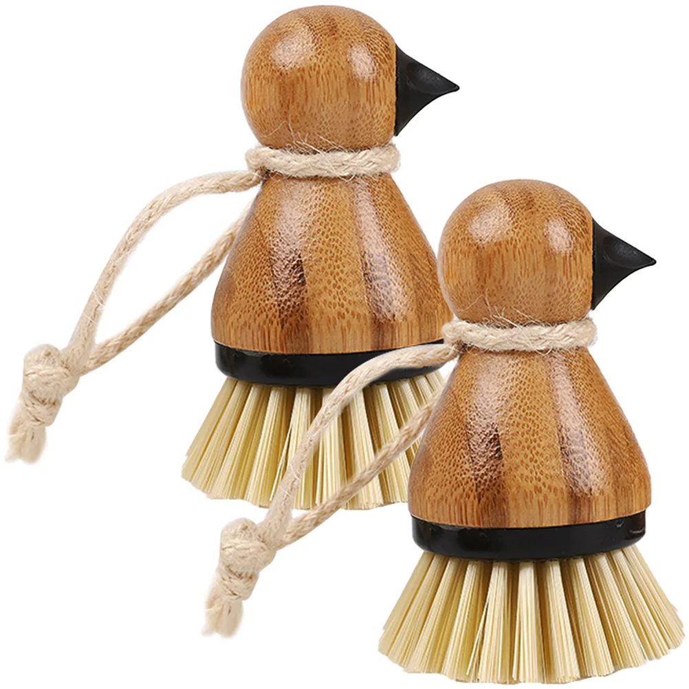 

2Pcs Compact Scrubbing Brush For Dishes Dish Scrubber Brush Wok Brush for Washing Kitchen Daily
