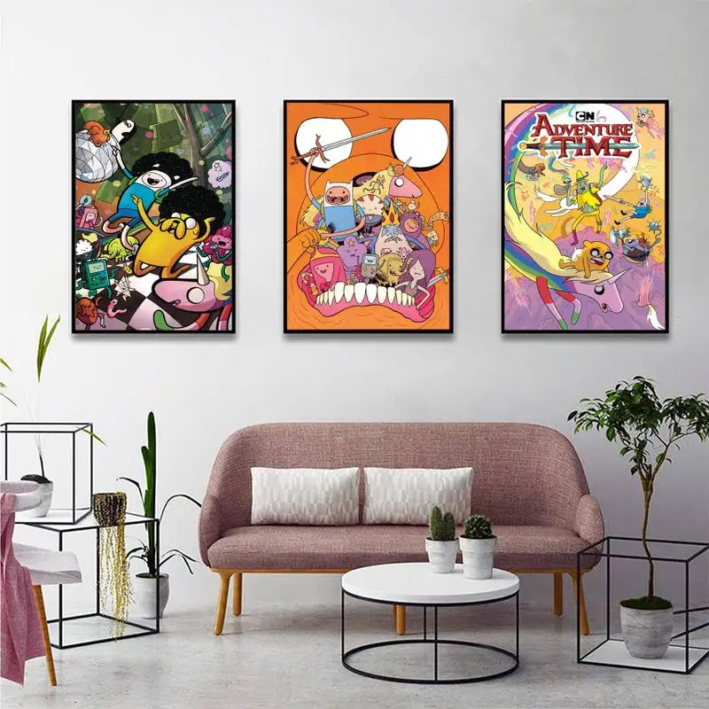 

Babaite Adventure Time Posters Kraft Paper Vintage Poster Wall Art Painting Study Aesthetic Art Wall Painting