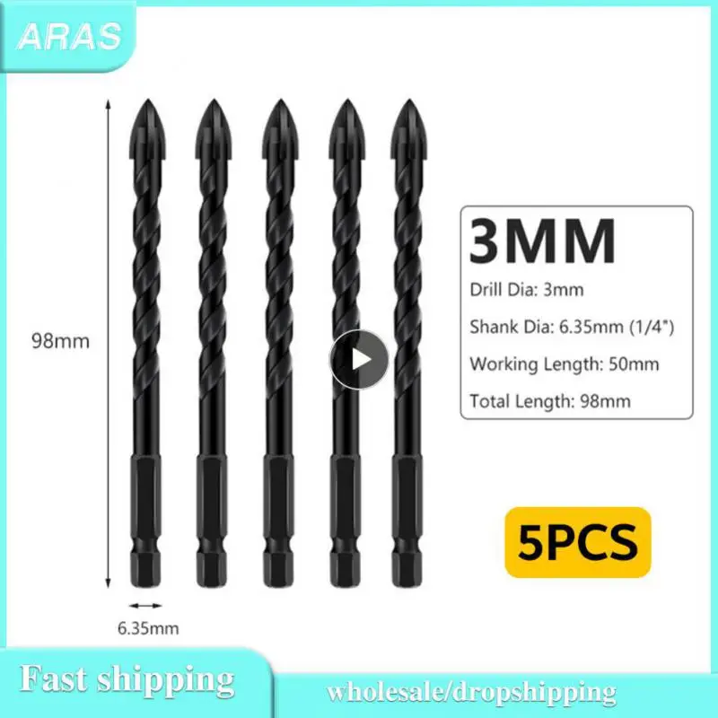 

3/4/5/6/8/10/12mm Cross Hex Tile Drill Bits Glass Ceramic Concrete Hole Opener Hard Alloy Triangle Bit Power Tools Accessories
