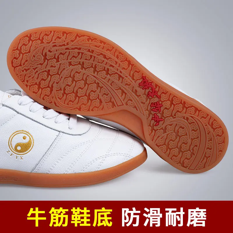 Cowhide Women Unisex Men Tai Ji Martial Arts Wing Chun Shoes Chinese Traditional Training Workout Casual Jogger Taewodo Sneakers