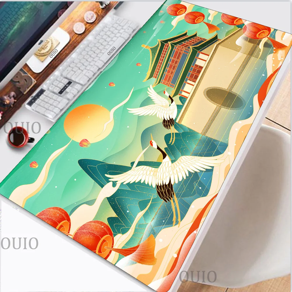 Нескользящий коврик для мыши в китайском стиле большой игровой Настольный