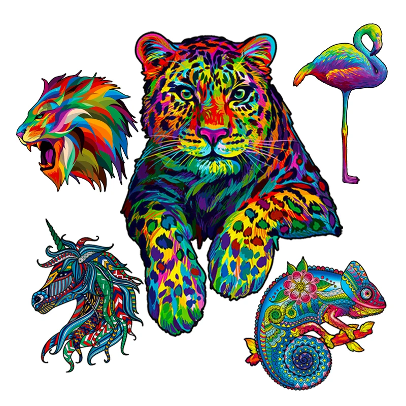 Леопардовый пазл деревянные головоломки с животными для взрослых и детей