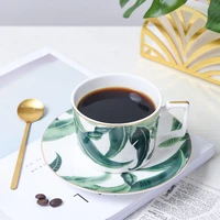 green english coffee cup and saucer bone china beautiful aftermoon tea mug set creative luxury vaso cafe porcelain coffeeware