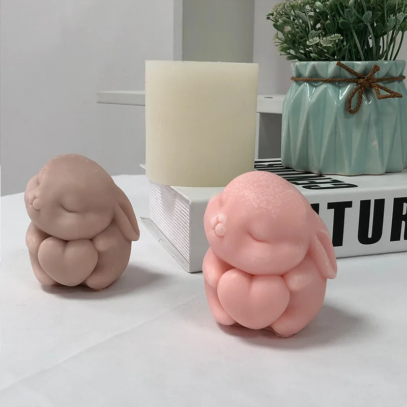 

Rabbit Candle Silicone Mold DIY Animal Love Rabbit Candle Making Soap Resin Mold Aromatherapy Easter Gifts Craft Home Decor
