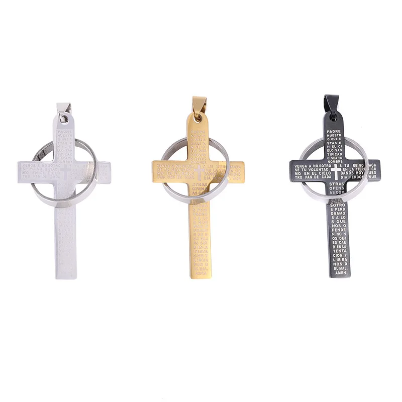 

New Hot Selling Fashion Hip-hop Stainless Steel Cross Necklace Men And Women Temperament Couple Girlfriends Pendant Jewelry