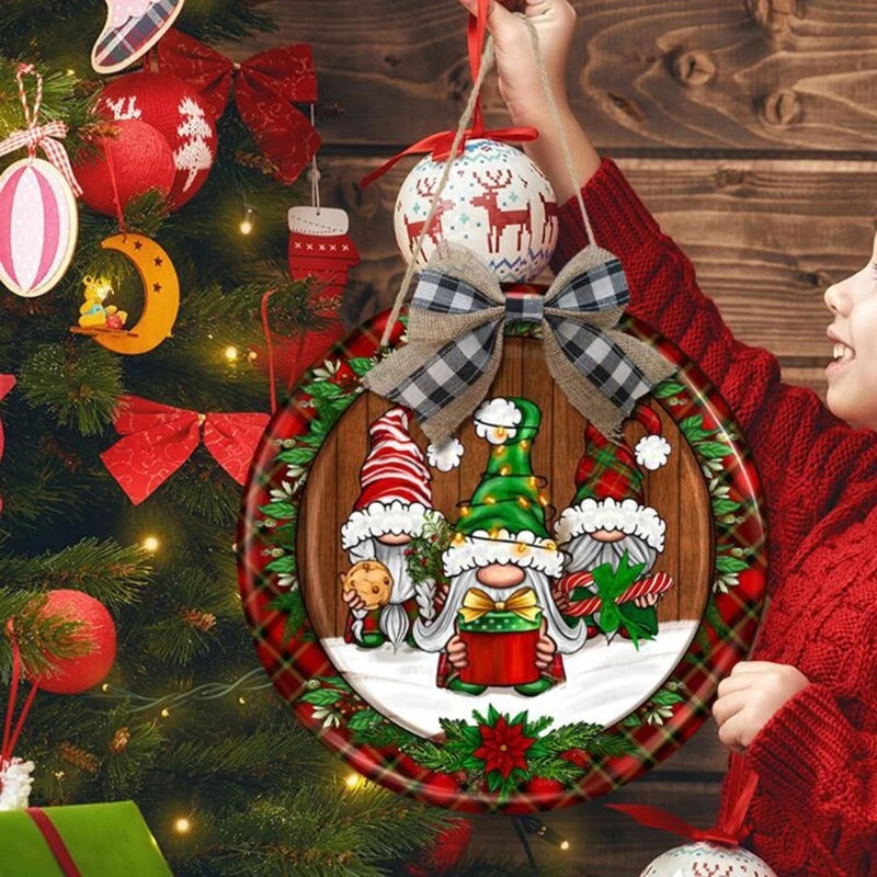 Рождественский деревянный кулон Снеговики Гном Праздничная вечеринка Backdground Декор
