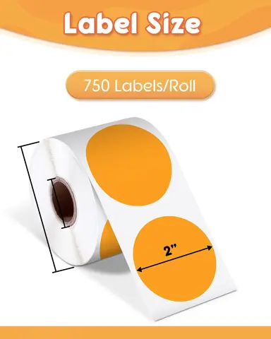 Термоэтикетки Phomemo круглые водонепроницаемые белые 50 мм 750 шт