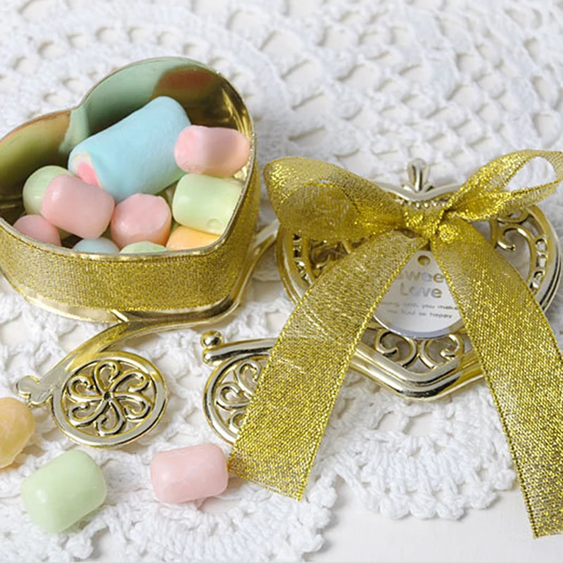 Серебряная золотая коробка для конфет сладкая конфетница хранения сокровищ