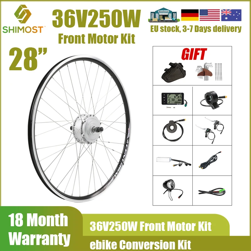 

28'' 700C ebike Conversion Kit 28 Inch 36V 250W Front Motor Kit Electric Bicycle Bike Brushless Motor Wheel