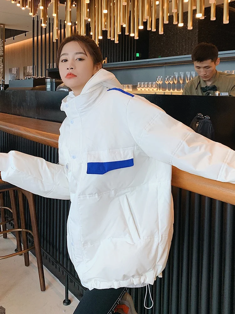 Oversized White Duck Down Women Winter Warm Jacket Hooded Solid Fashion Female Coat Short Parka Thicken Snow Wear