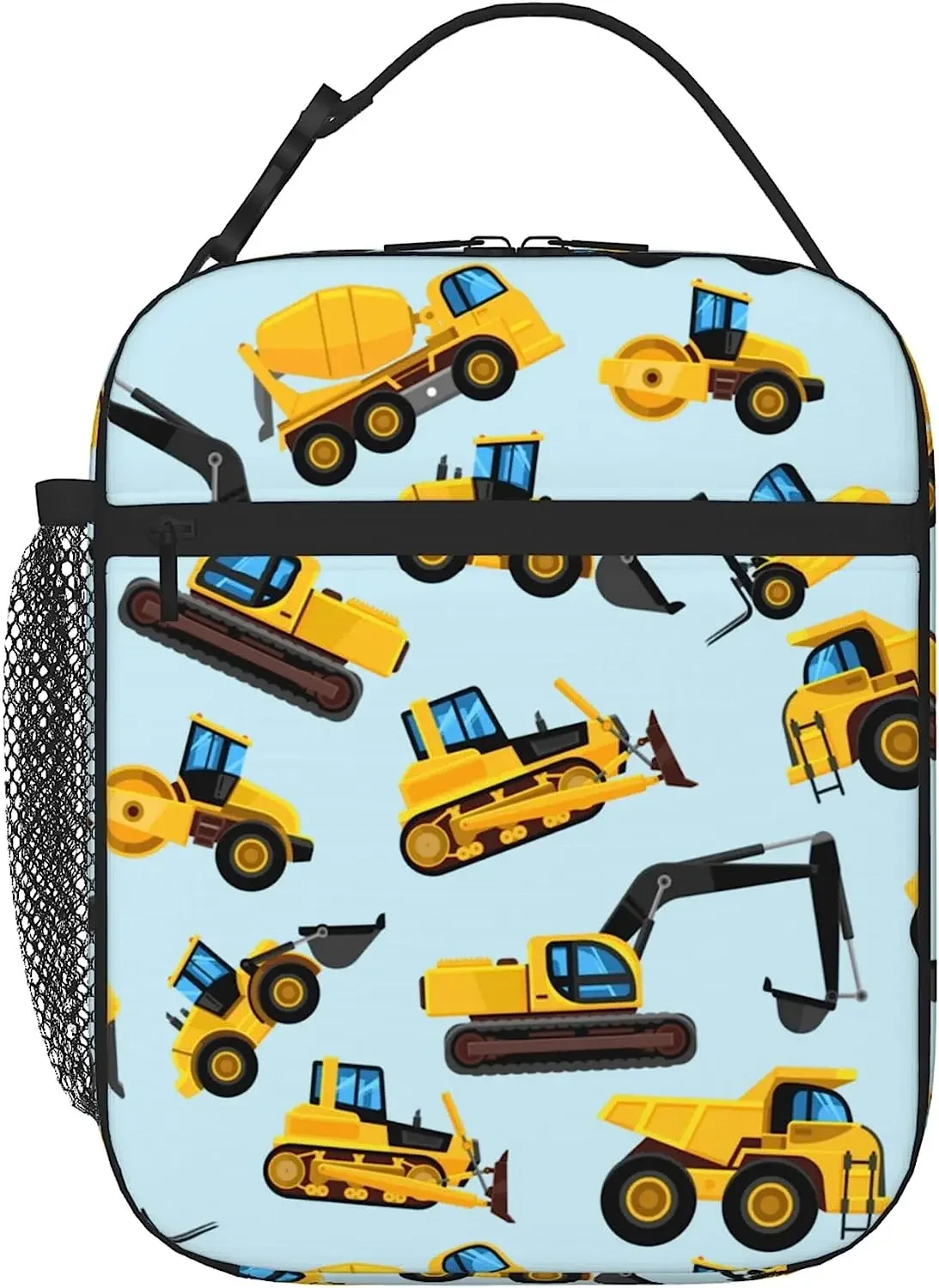 

Сумка для ланча с мультяшным рисунком грузовика, многоразовый изолированный Ланч-бокс для работы, школы, пикника и путешествий