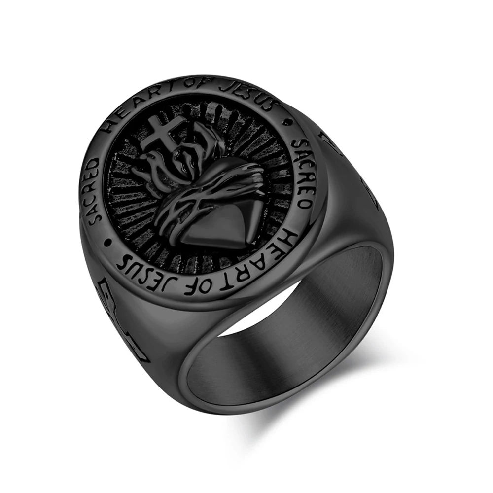 Европейский и американский литературный ретро титановый стальной крест кольцо