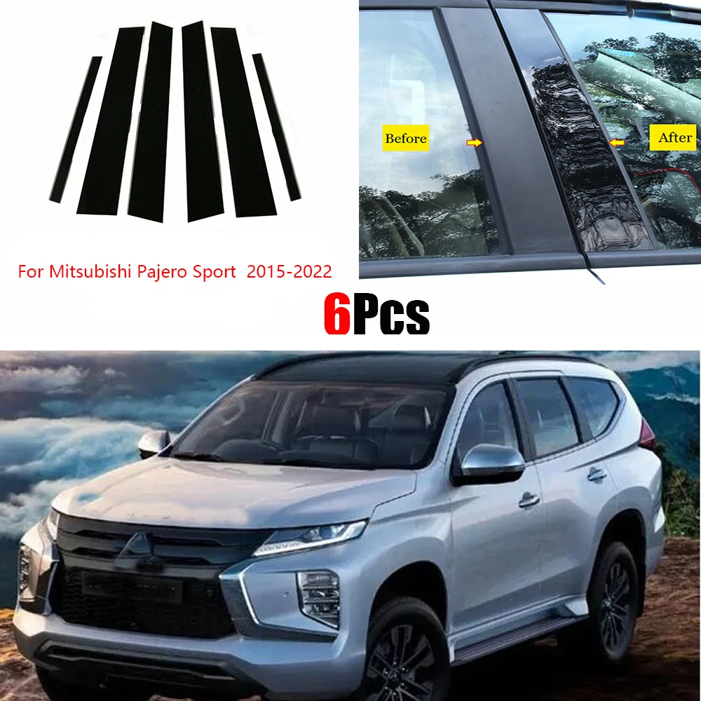 6 шт., наклейки на Автомобильные стойки для Mitsubishi Pajero Sport Montero 2015-2022