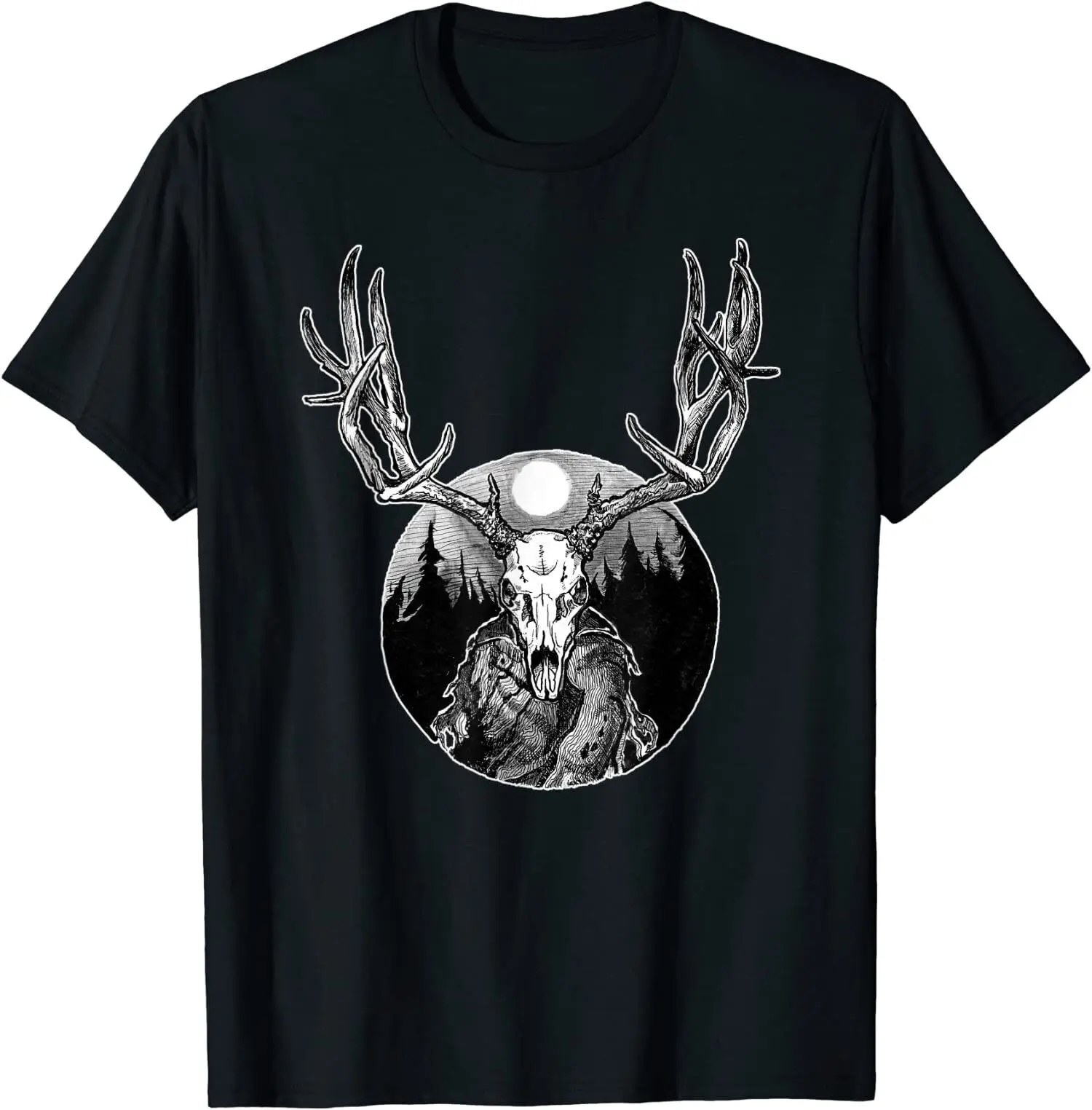 

Футболки с рогами лося, череп, Властелин ольччан, готический принт, вырез лодочкой, футболки, мужская футболка, повседневная женская футболка