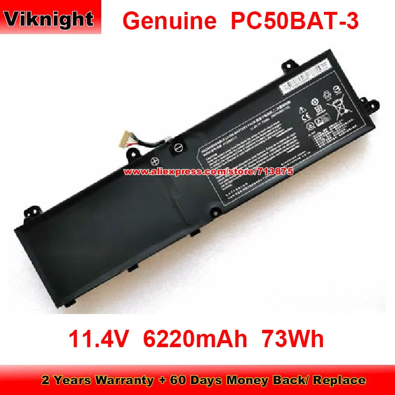 Оригинальный аккумулятор PC50BAT-3 для Schenker Key 15 Gaming PC50DN2 3ICP6/64/115 11,4 V 6220mAh 73Wh