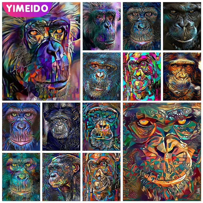 

YIMEIDO 5D AB Diamond Painting Orangutan Kit Rhinestones Diamond Embroidery Animals Cross Stitch Mosaic Picture Home Decor Art