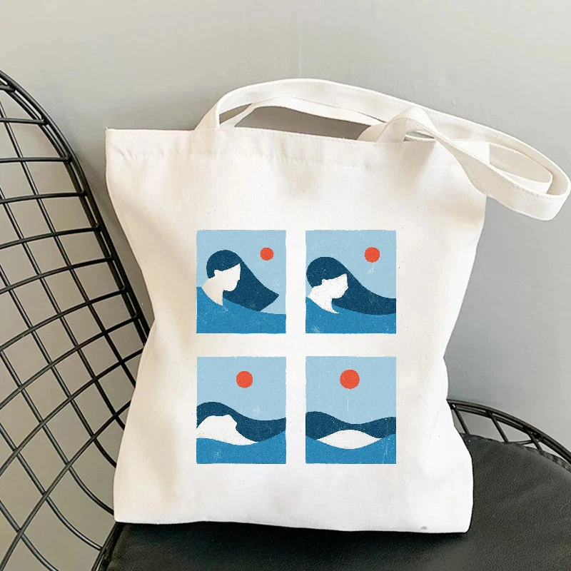 

Abstract Art Sun Moon Printing Shopping Handbags Tote Bag Cartoon Aesthetic Punk Large Capacity Painting Handbags Skipoem
